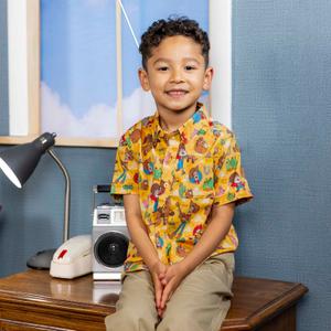 RSVLTS The Original Roundup Gang Preschool KUNUFLEX Short Sleeve Shirt in Orange — front view