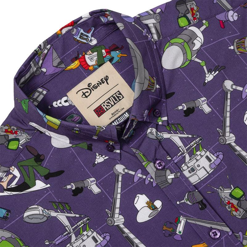 RSVLTS Doofenshmirtz Evil Incorporated KUNUFLEX Short Sleeve Shirt in Purple — detail 2