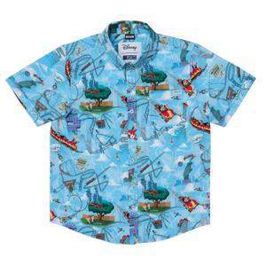 RSVLTS Summer Shenanigans Youth KUNUFLEX Short Sleeve Shirt in Blue — front view