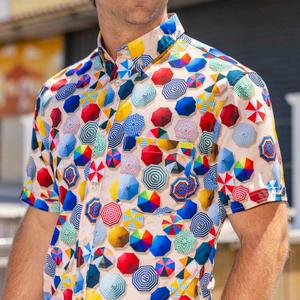 RSVLTS Oh, There’s a Spot! KUNUFLEX Short Sleeve Shirt in Multicolor — front view