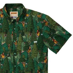 RSVLTS Finding Beefsquatch KUNUFLEX Short Sleeve Shirt in Green — front view