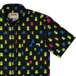 RSVLTS Kuchi Karacters KUNUFLEX Short Sleeve Shirt in Black — front view