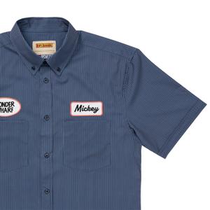 RSVLTS Wonder Wharf KUNUFLEX Short Sleeve Shirt in Blue — front view