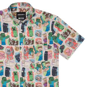 RSVLTS Mob Menagerie KUNUFLEX Short Sleeve Shirt in Multicolor — front view