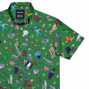 RSVLTS Overworld Odyssey KUNUFLEX Short Sleeve Shirt in Green — front view