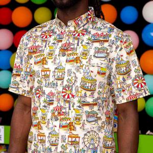RSVLTS Party Pier KUNUFLEX Short Sleeve Shirt in Multicolor — front view