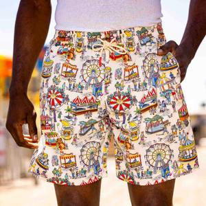 RSVLTS Party Pier Hybrid Shorts in Multicolor — front view