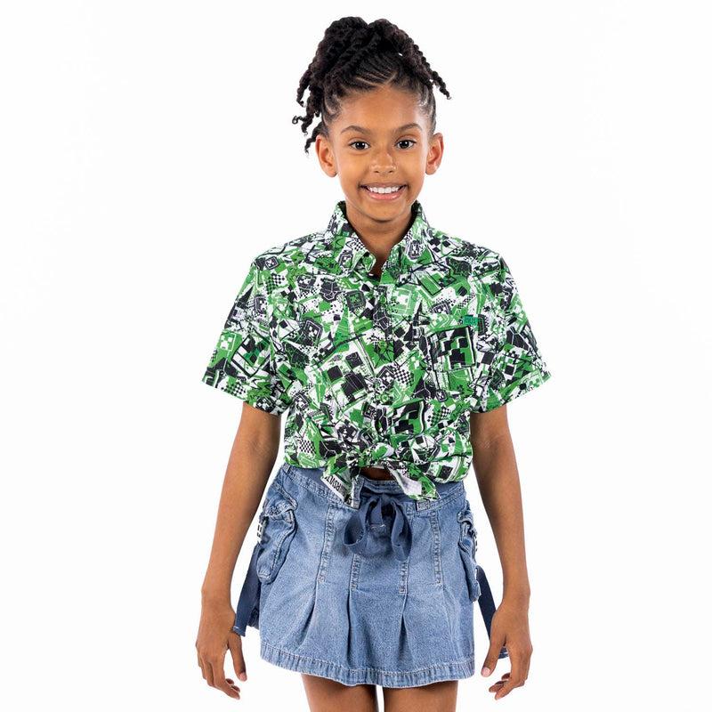 RSVLTS Short Fuse Youth KUNUFLEX Short Sleeve Shirt in Green — front view