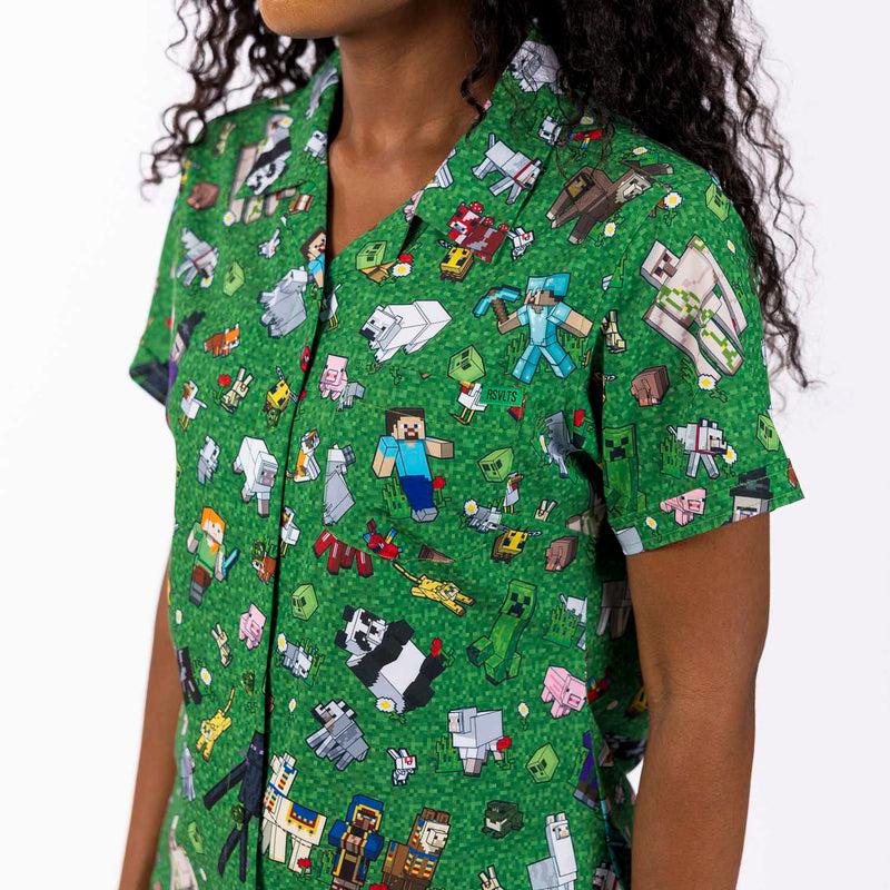 RSVLTS Overworld Odyssey Women's KUNUFLEX Short Sleeve Shirt in Green — detail 3