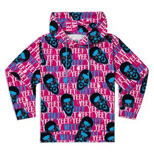 RSVLTS Jey Pop Youth Performance Hoodie in Pink — front view