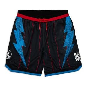 RSVLTS Best in the World Mesh Shorts in Black — front view