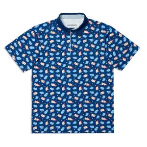 RSVLTS A Lotta Axolotl All-Day Polo in Blue — front view