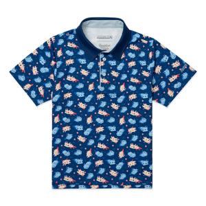 RSVLTS A Lotta Axolotl Youth All-Day Polo in Blue — front view