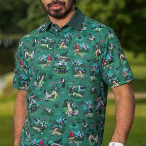 RSVLTS Goose's Wild All-Day Polo in Green — front view
