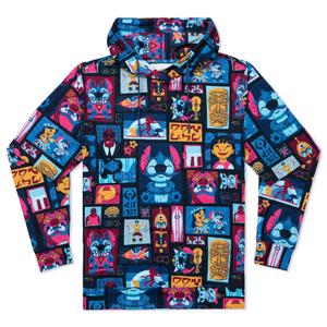 RSVLTS Tiki-terrestrial Performance Hoodie in Blue — front view