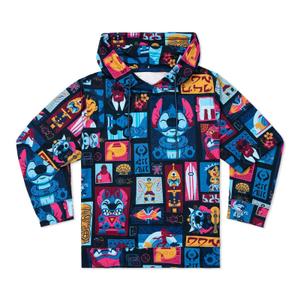 RSVLTS Tiki-terrestrial Youth Performance Hoodie in Blue — front view