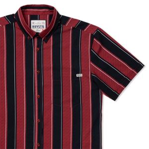 RSVLTS Crimson Club KUNUFLEX Short Sleeve Shirt in Black — front view