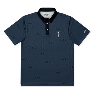 RSVLTS Pacific Coast Kaiju (Navy) All-Day Polo in Gray — front view