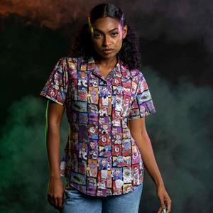 RSVLTS Up to No Good Women's KUNUFLEX Short Sleeve Shirt in Multicolor — front view