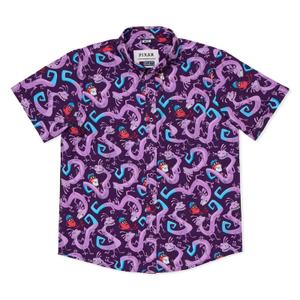 RSVLTS Slithering Sabotage Youth KUNUFLEX Short Sleeve Shirt in Purple — front view