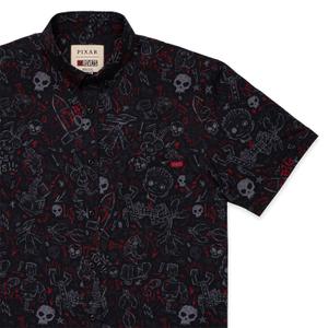 RSVLTS Sid's Schematics KUNUFLEX Short Sleeve Shirt in Black — front view