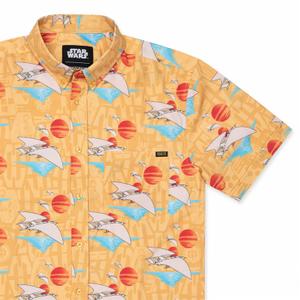 RSVLTS Lando's Gamble KUNUFLEX Short Sleeve Shirt in Orange — front view