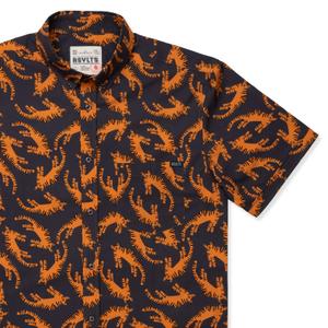 RSVLTS Easy Tiger KUNUFLEX Short Sleeve Shirt in Black — front view