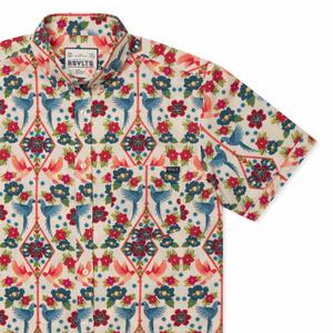 RSVLTS The Aviary KUNUFLEX Short Sleeve Shirt in Multicolor — front view