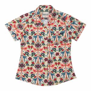 RSVLTS The Aviary Women's KUNUFLEX Short Sleeve Shirt in Multicolor — front view