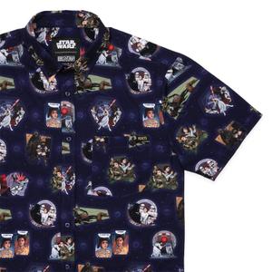 RSVLTS Royal Rebel KUNUFLEX Short Sleeve Shirt in Black — front view