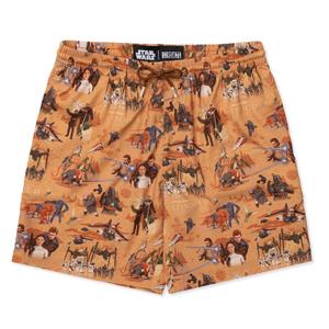 RSVLTS This Slumber Party's Over Hybrid Shorts in Orange — front view