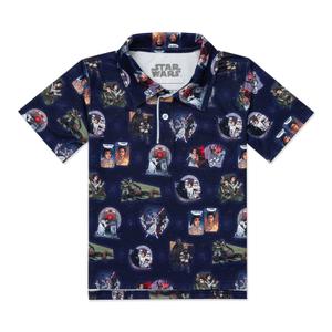 RSVLTS Royal Rebel Preschool All-Day Polo in Black — front view