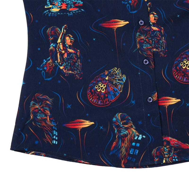 RSVLTS Wookiee Warp Women's KUNUFLEX Short Sleeve Shirt in Black — detail 4