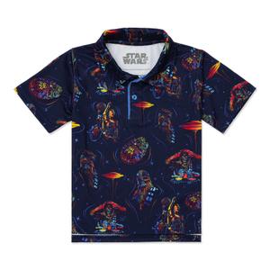 RSVLTS Wookiee Warp Preschool All-Day Polo in Black — front view