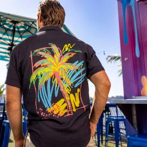 RSVLTS Electric Palm Bamboo Short Sleeve Shirt — front view