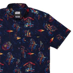RSVLTS Wookiee Warp KUNUFLEX Short Sleeve Shirt in Black — front view