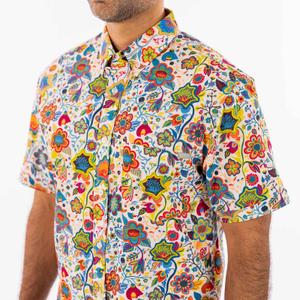 RSVLTS Lush Summer Daydream KUNUFLEX Short Sleeve Shirt in Multicolor — front view