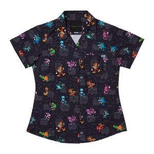 RSVLTS Cryptid Country Women's KUNUFLEX Short Sleeve Shirt in Black — front view