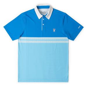 RSVLTS Happy to Serve You All-Day Polo in Blue — front view