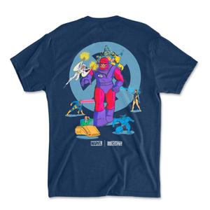 RSVLTS Night of Sentinels Crewneck Tee in Blue — front view
