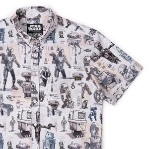 RSVLTS Droid Drawings KUNUFLEX Short Sleeve Shirt in White — front view