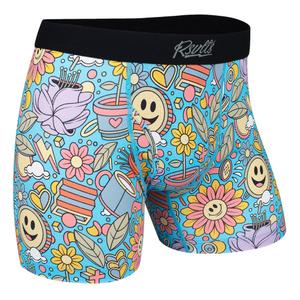 RSVLTS Happy Dazed Single-Pack Boxer Briefs in Blue — front view