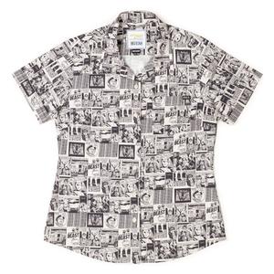 RSVLTS FOR-EV-ER Women's KUNUFLEX Short Sleeve Shirt in Gray — front view