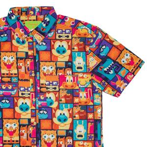 RSVLTS Tiki Toons KUNUFLEX Short Sleeve Shirt in Multicolor — front view