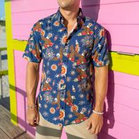 RSVLTS Rocket’s Rad Glare KUNUFLEX Short Sleeve Shirt in Blue — detail 8