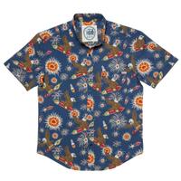 RSVLTS Rocket’s Rad Glare KUNUFLEX Short Sleeve Shirt in Blue — detail 3
