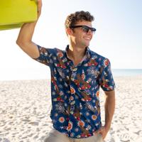 RSVLTS Rocket’s Rad Glare KUNUFLEX Short Sleeve Shirt in Blue — detail 4