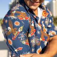 RSVLTS Rocket’s Rad Glare KUNUFLEX Short Sleeve Shirt in Blue — detail 6