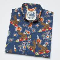 RSVLTS Rocket’s Rad Glare KUNUFLEX Short Sleeve Shirt in Blue — detail 10
