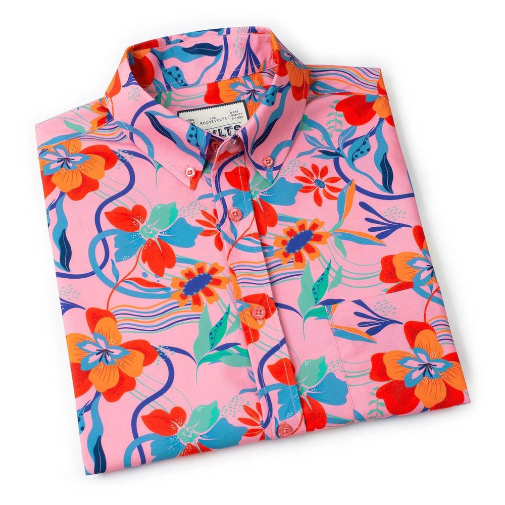 RSVLTS Back to the Fuchsia KUNUFLEX Short Sleeve Shirt in Red — detail 8